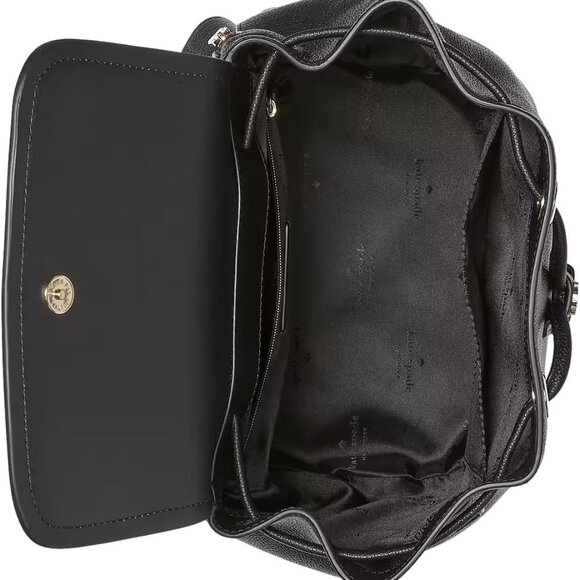 kate spade new york Women\'s Rosie Pebbled Leather Medium Flap Backpack, Black main image 4